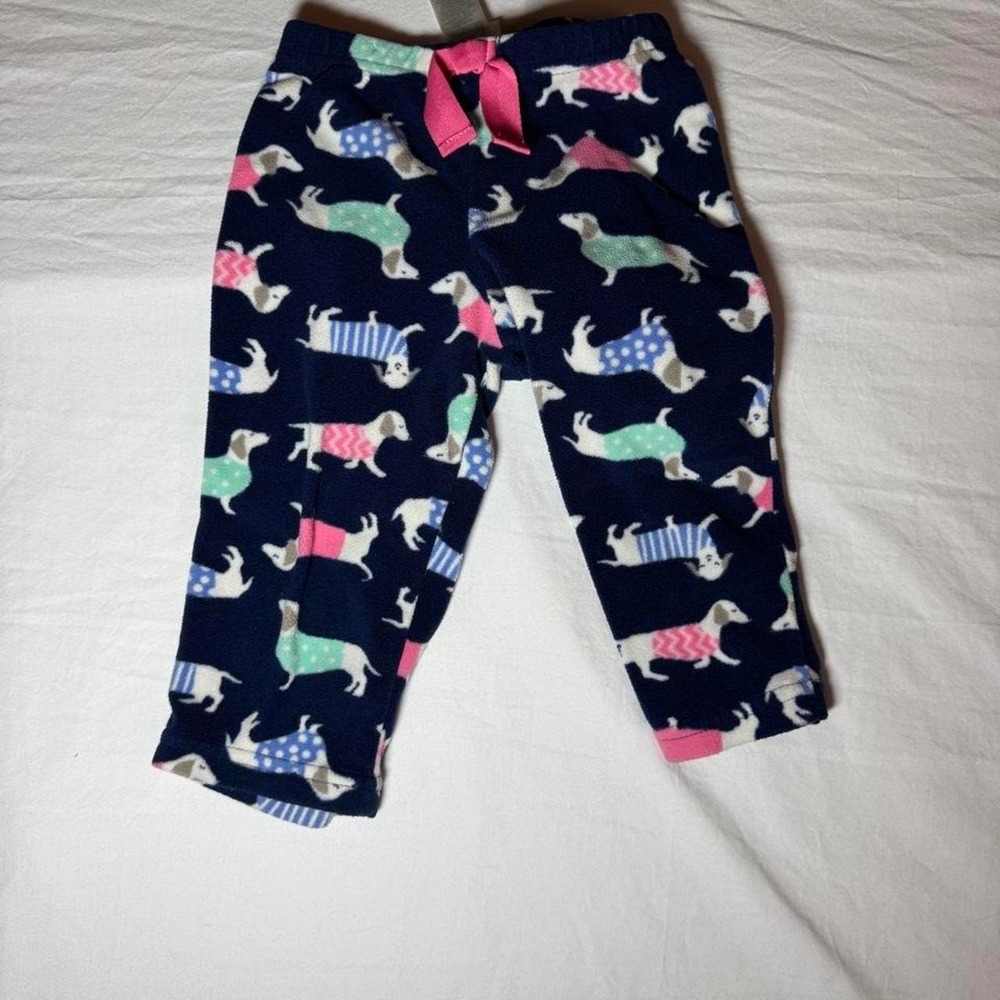 Carter's navy blue dog print fleece pajama pants Size 18 months